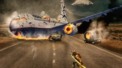 (ویدیو) لحظه وحشتناک سقوط هواپیما وسط بزرگراه