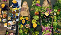 اینبار به جای مرکز خرید از روی آب خرید کن! | بازارهای شناور تایلند + عکس 